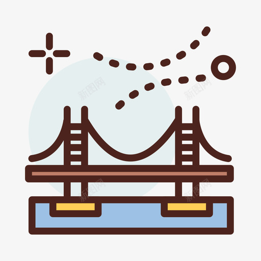桥城市62线颜色图标svg_新图网 https://ixintu.com 城市 颜色