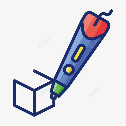 3d笔教育娱乐1线性颜色图标svg_新图网 https://ixintu.com 3d 娱乐 教育 线性 颜色