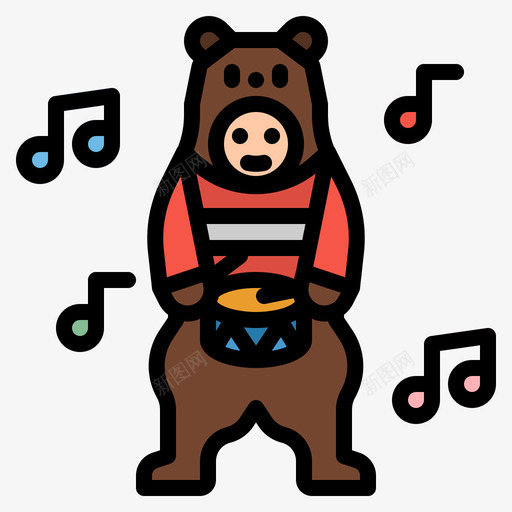 吉祥物七月游乐园4线颜色图标svg_新图网 https://ixintu.com 七月 吉祥物 游乐园 颜色