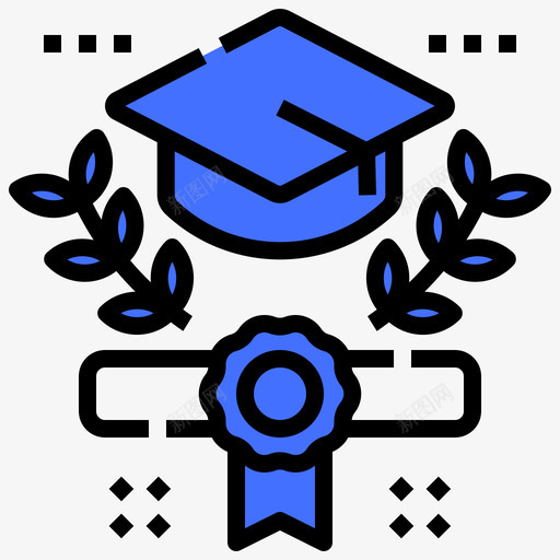 Mortarboard教育326蓝色图标svg_新图网 https://ixintu.com Mortarboard 教育 蓝色