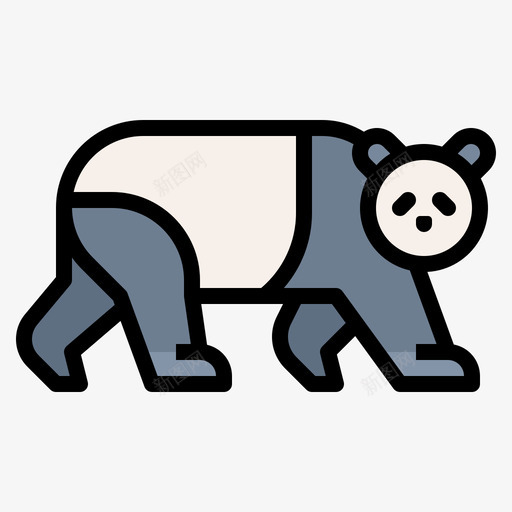 熊猫动物园30线性颜色图标svg_新图网 https://ixintu.com 动物园 熊猫 线性 颜色