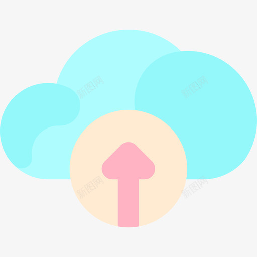 上传云网络1平面图标svg_新图网 https://ixintu.com 上传 云网 平面 网络