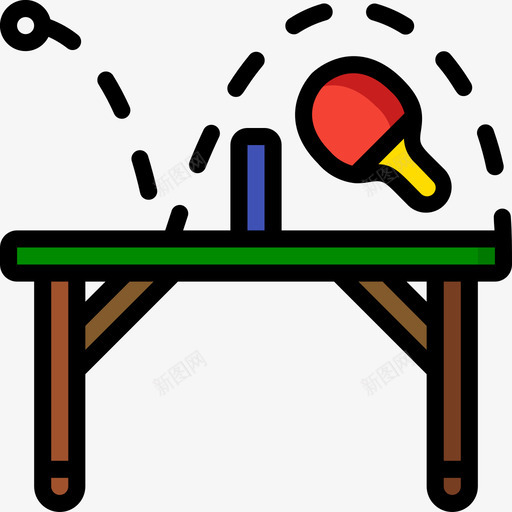 乒乓球办公家具2件线颜色图标svg_新图网 https://ixintu.com 2件 乒乓球 办公 家具 颜色