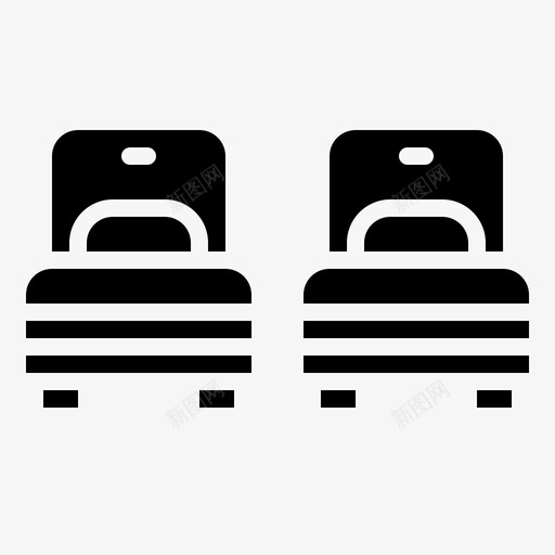 双人床208号酒店glyph图标svg_新图网 https://ixintu.com 208号 glyph 双人床 酒店
