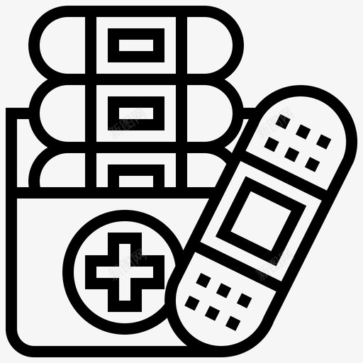 绷带药房71线性图标svg_新图网 https://ixintu.com 线性 绷带 药房