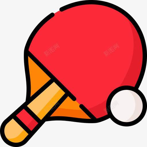 乒乓球运动124线性颜色图标svg_新图网 https://ixintu.com 乒乓球 线性 运动 颜色