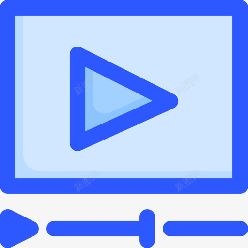 视频播放器网络和通信3蓝色图标svg_新图网 https://ixintu.com 播放器 网络 蓝色 视频 通信