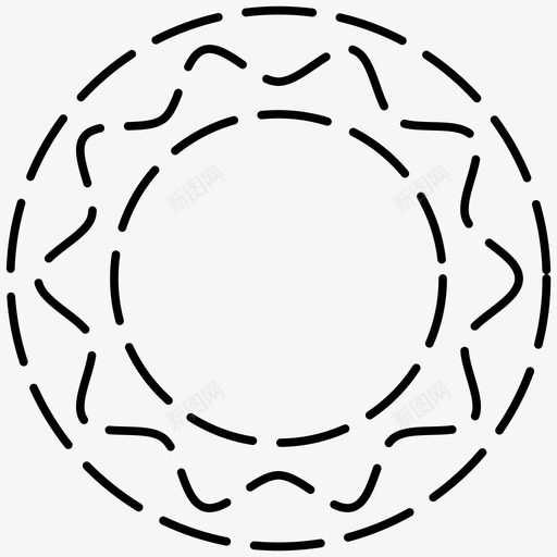甜甜圈食物虚线图标svg_新图网 https://ixintu.com 图标 甜甜圈 虚线 食物