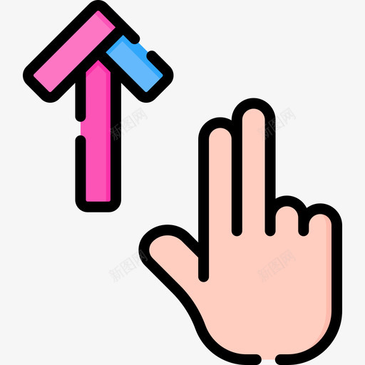 刷卡手势3线颜色图标svg_新图网 https://ixintu.com 刷卡 手势 颜色