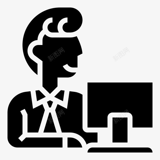 办公室职员职业男性2字形图标svg_新图网 https://ixintu.com 办公室 字形 男性 职业 职员