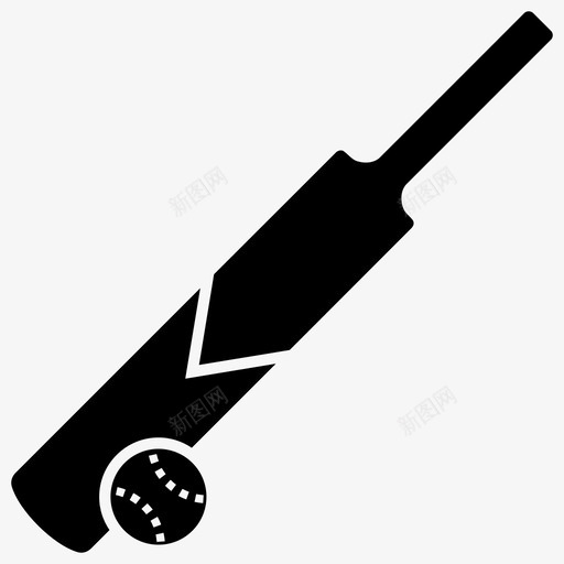板球棒球球棒图标svg_新图网 https://ixintu.com 兴趣 固体 图标 工具 板球 棒球 爱好 球棒 设备 运动