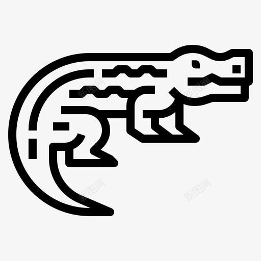鳄鱼动物园28轮廓图标svg_新图网 https://ixintu.com 动物园 轮廓 鳄鱼