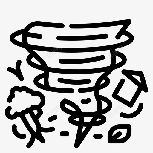 龙卷风气候变化39线性图标svg_新图网 https://ixintu.com 气候变化 线性 龙卷风