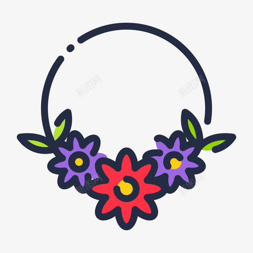 项链热带52线性颜色图标svg_新图网 https://ixintu.com 热带 线性 项链 颜色