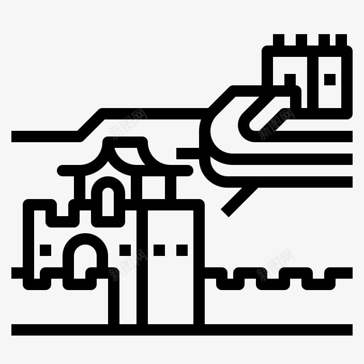 中国长城标志性43轮廓图标svg_新图网 https://ixintu.com 中国 标志性 轮廓 长城
