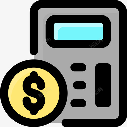 计算器支付金融1线颜色图标svg_新图网 https://ixintu.com 支付 计算器 金融 颜色
