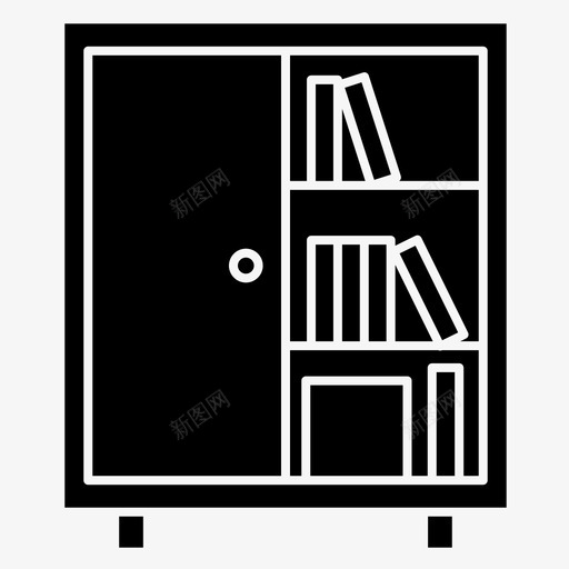 书籍书柜书架图标svg_新图网 https://ixintu.com 书架 书柜 书籍 实心 家具 雕文