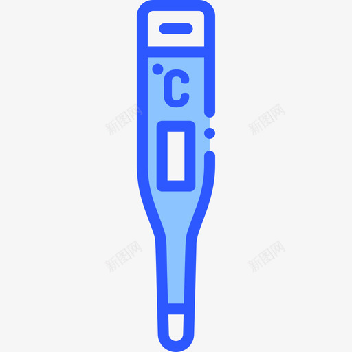 温度计医用193蓝色图标svg_新图网 https://ixintu.com 医用 温度计 蓝色