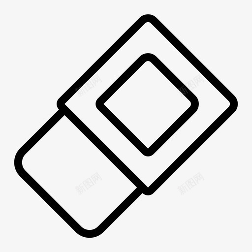 橡皮擦擦学校图标svg_新图网 https://ixintu.com 学校 文具 橡皮擦 轮廓