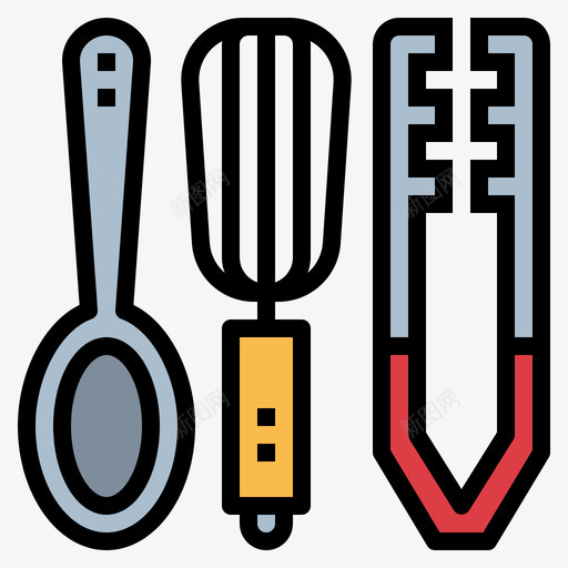 烹饪工具烹饪88线颜色图标svg_新图网 https://ixintu.com 工具 烹饪 颜色