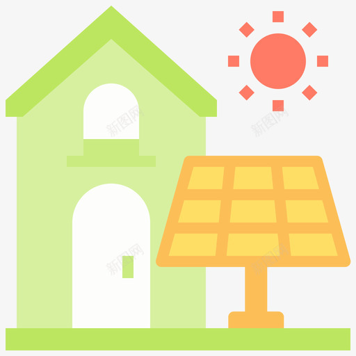 太阳能屋生态197公寓图标svg_新图网 https://ixintu.com 公寓 太阳能 生态
