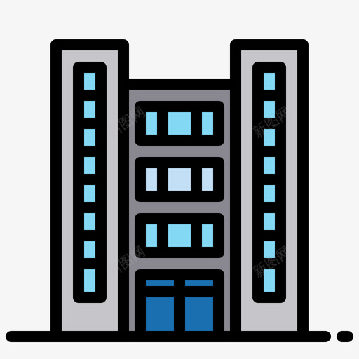 建筑物70号建筑物线颜色图标svg_新图网 https://ixintu.com 70号 建筑物 颜色