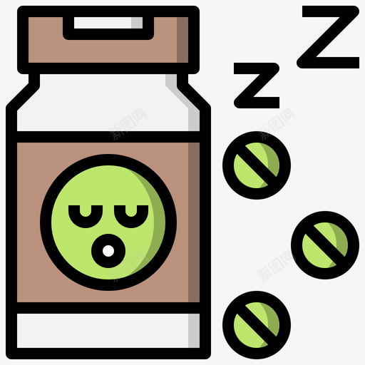 睡眠药店5线性颜色图标svg_新图网 https://ixintu.com 睡眠 线性 药店 颜色