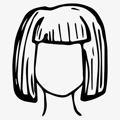 头发鲍勃发型图标svg_新图网 https://ixintu.com 发型 头发 鲍勃