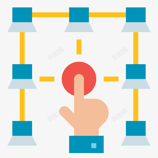 网络通信34扁平图标svg_新图网 https://ixintu.com 扁平 网络 通信
