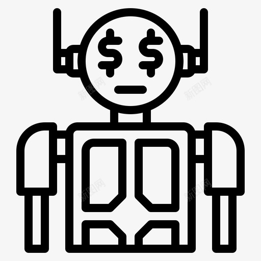 机器人Fintecth1线性图标svg_新图网 https://ixintu.com Fintecth 机器人 线性