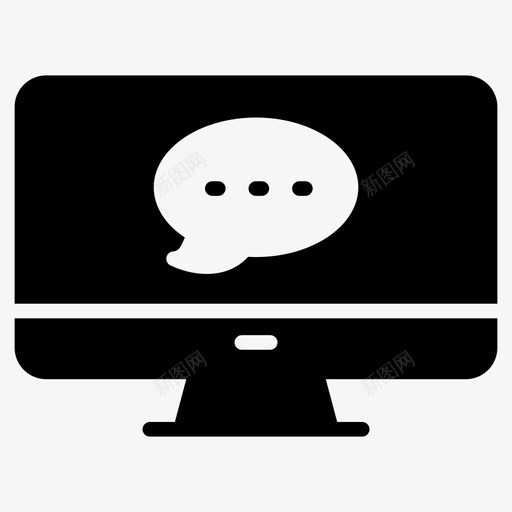 气泡计算机显示器图标svg_新图网 https://ixintu.com 64像素 业务 字形 屏幕 文本 显示器 气泡 消息 计算机