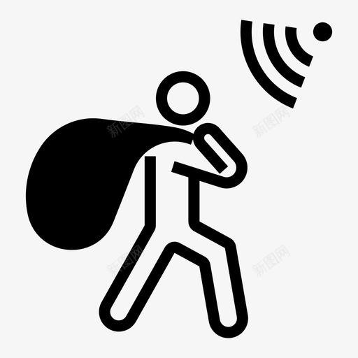 窃贼智能报警器图标svg_新图网 https://ixintu.com 报警器 智能 窃贼