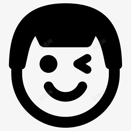 眨眼情感有趣图标svg_新图网 https://ixintu.com 好玩 微笑 情感 有趣 眨眼