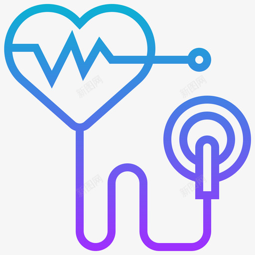 听诊器医用208梯度图标svg_新图网 https://ixintu.com 医用 听诊器 梯度