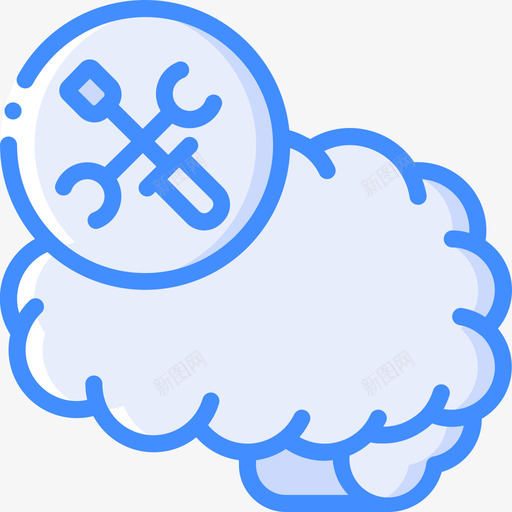 心理学正念5蓝色图标svg_新图网 https://ixintu.com 心理学 正念 蓝色