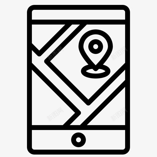 位置定位销3线性图标svg_新图网 https://ixintu.com 位置 定位 线性