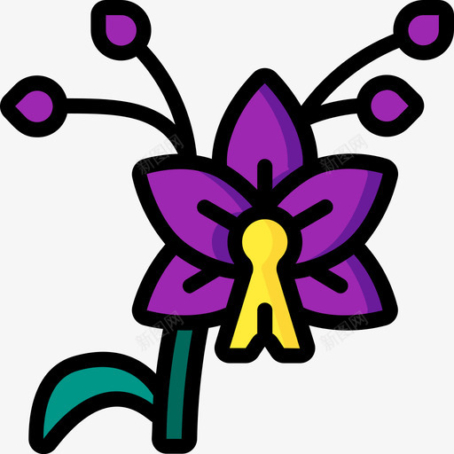 兰花印度46线形颜色图标svg_新图网 https://ixintu.com 兰花 印度 线形 颜色