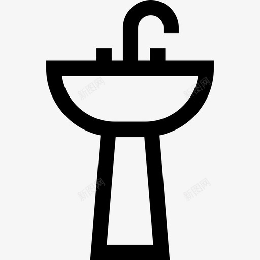 水槽浴室59线性图标svg_新图网 https://ixintu.com 水槽 浴室 线性