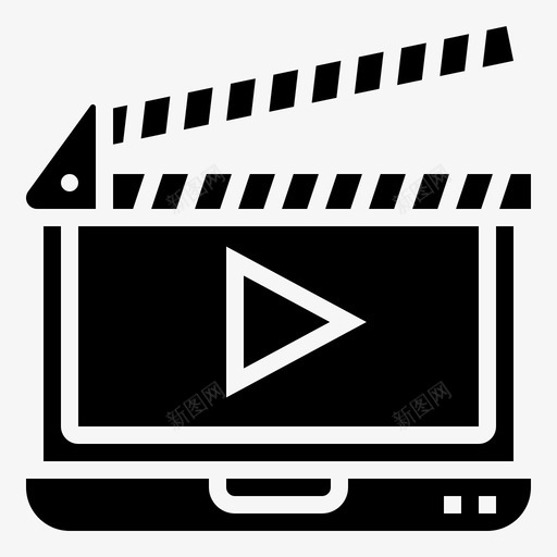 视频播放器在线流媒体4字形图标svg_新图网 https://ixintu.com 在线 字形 播放器 流媒体 视频