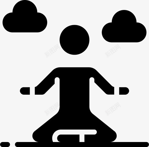 冥想正念6填充图标svg_新图网 https://ixintu.com 冥想 填充 正念