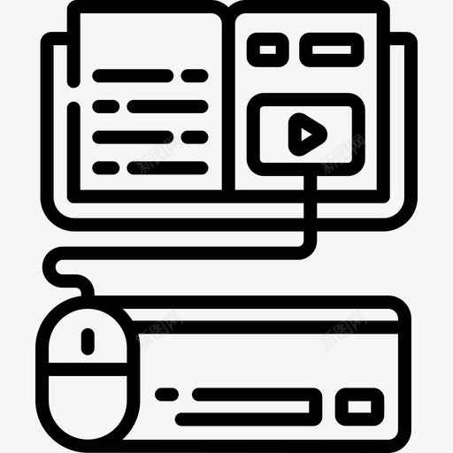 在线学习在线学习59线性图标svg_新图网 https://ixintu.com 在线学习 线性