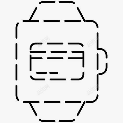 支付信用卡智能手表图标svg_新图网 https://ixintu.com 信用卡 图标 手表 支付 智能 虚线