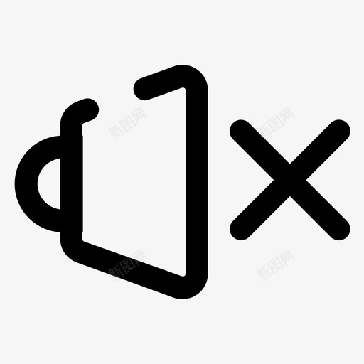 扬声器基本静音图标svg_新图网 https://ixintu.com 基本 声音 扬声器 独特 用户界面 静音 音量 风格