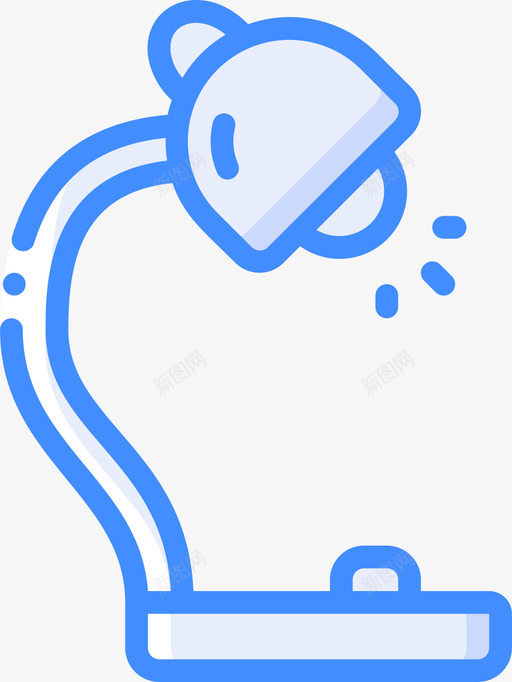 台灯办公家具1蓝色图标svg_新图网 https://ixintu.com 办公 台灯 家具 蓝色