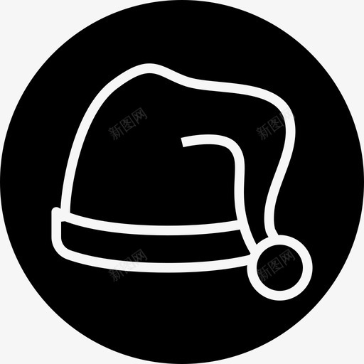 帽子圣诞帽圣诞老人图标svg_新图网 https://ixintu.com 冬天 圣诞 圣诞老人 帽子 徽章