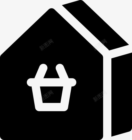 家篮子房子图标svg_新图网 https://ixintu.com 住所 商店 房子 篮子 零售店