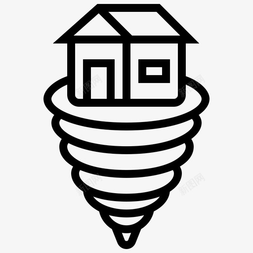 飓风家庭安全线性图标svg_新图网 https://ixintu.com 安全 家庭 线性 飓风