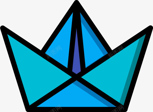 船折纸2线性颜色图标svg_新图网 https://ixintu.com 折纸 线性 颜色
