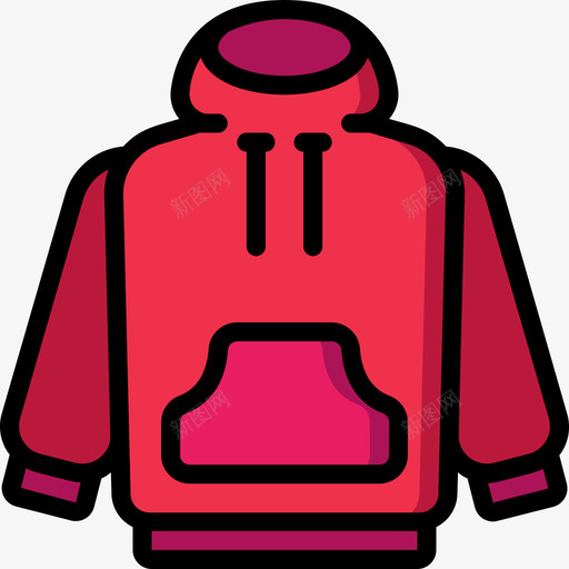 连帽衫时尚与服装1线性颜色图标svg_新图网 https://ixintu.com 时尚 服装 线性 连帽 颜色