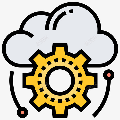 云网络技术8线颜色图标svg_新图网 https://ixintu.com 网络技术 颜色
